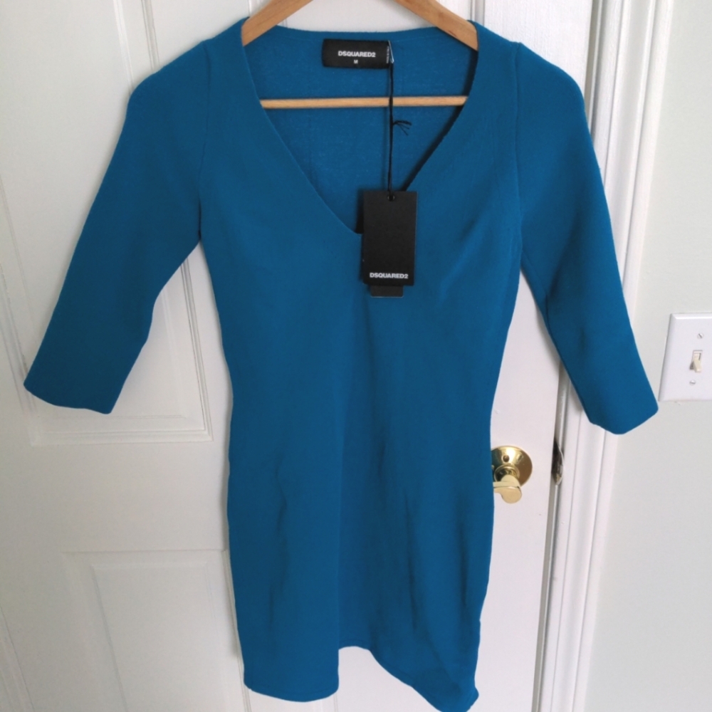 Stretchy mini blue dress 👗